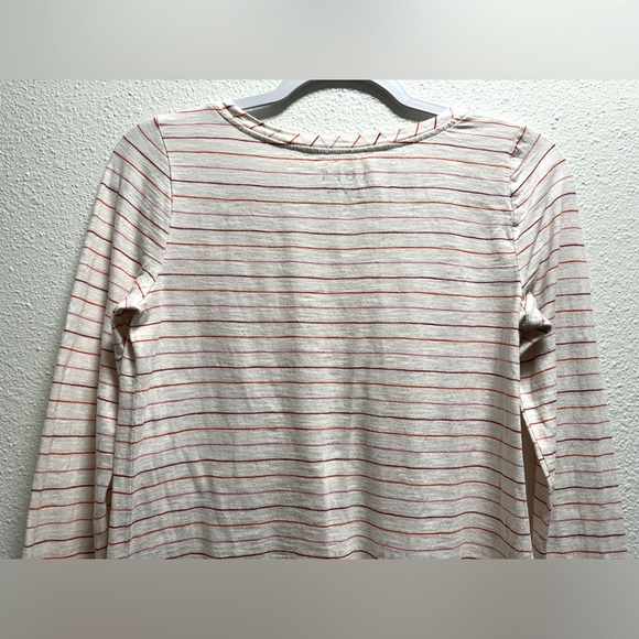 Loft Vintage Soft Striped Shirt Cotton Long Sleeve Tee Lightweight White XS - Picture 5 of 7
